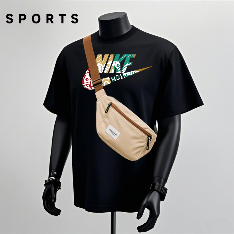 潮牌美式T恤潮流痞帅印花男款夏圆领宽松休闲短袖