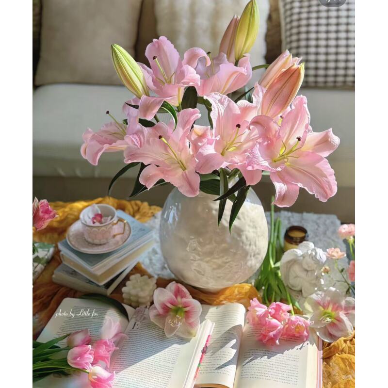 【粉天使】精选粉天使香水百合家居摆放插花云南鲜花优质鲜切花