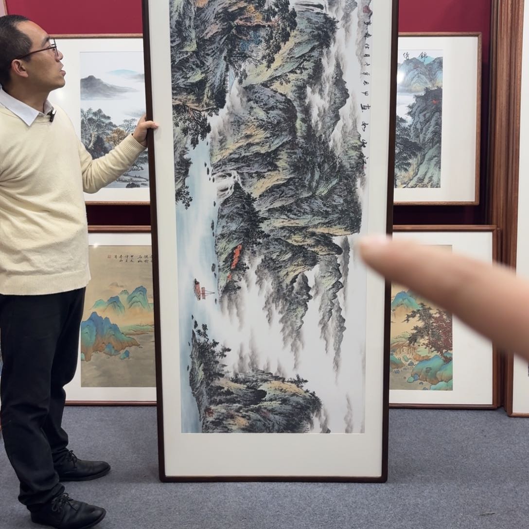 国画带框绘画210/89尺寸