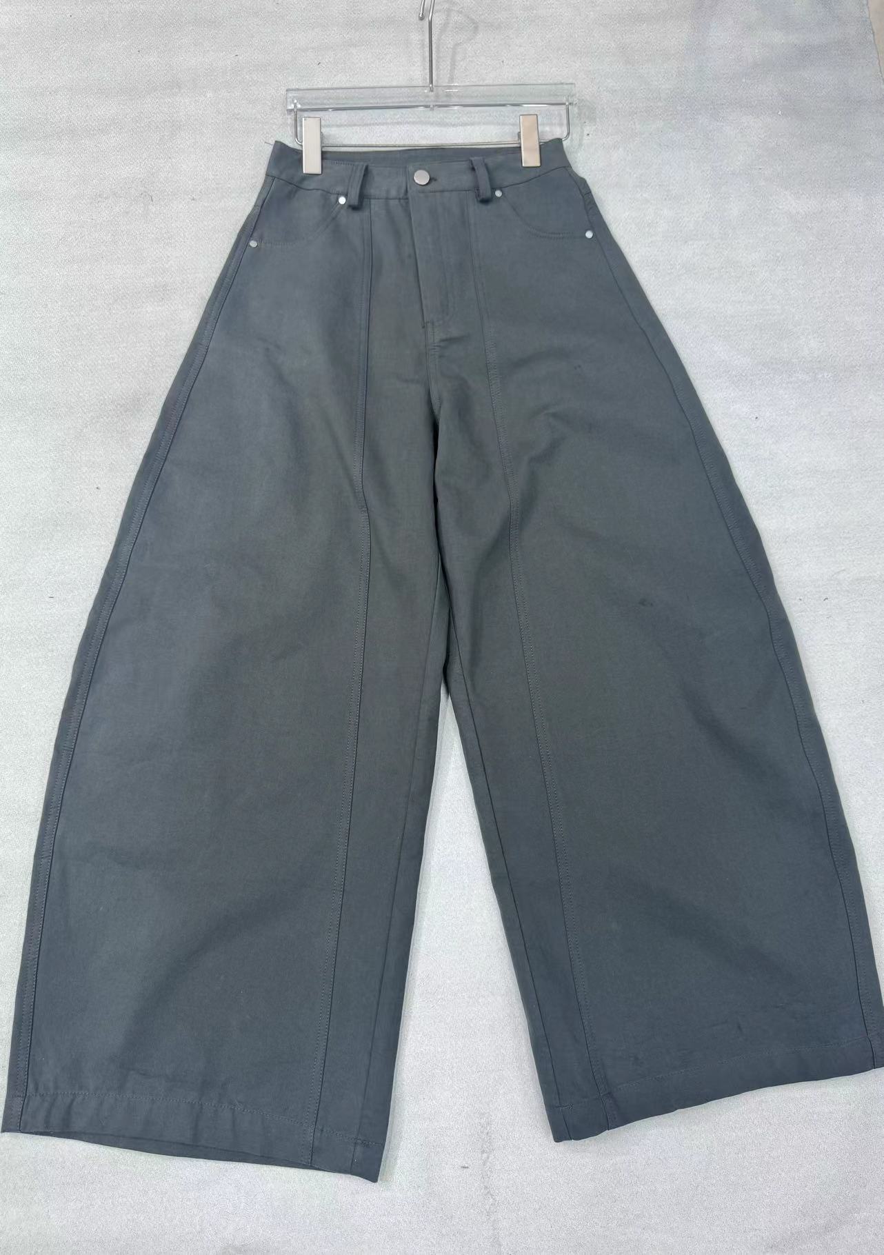 1822#极简风高级感深灰色美式弯刀休闲裤直筒休闲工装裤