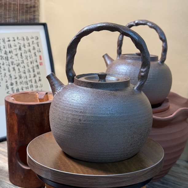 900-1000cc潮汕手拉壶砂铫壶原矿手拉壶烧水围炉煮茶原矿料非遗