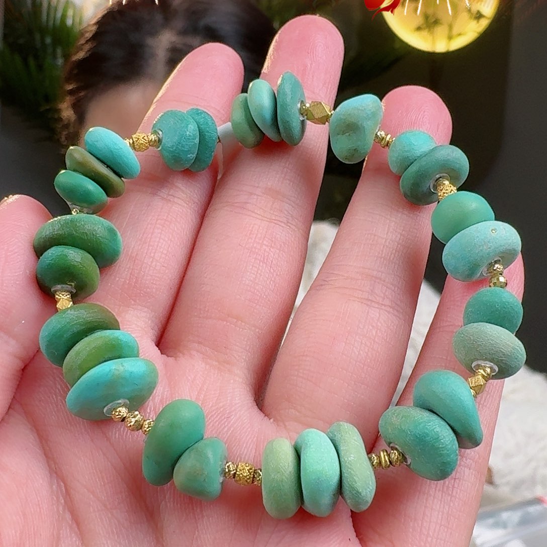 绿松石珠宝奇石18K金镶嵌