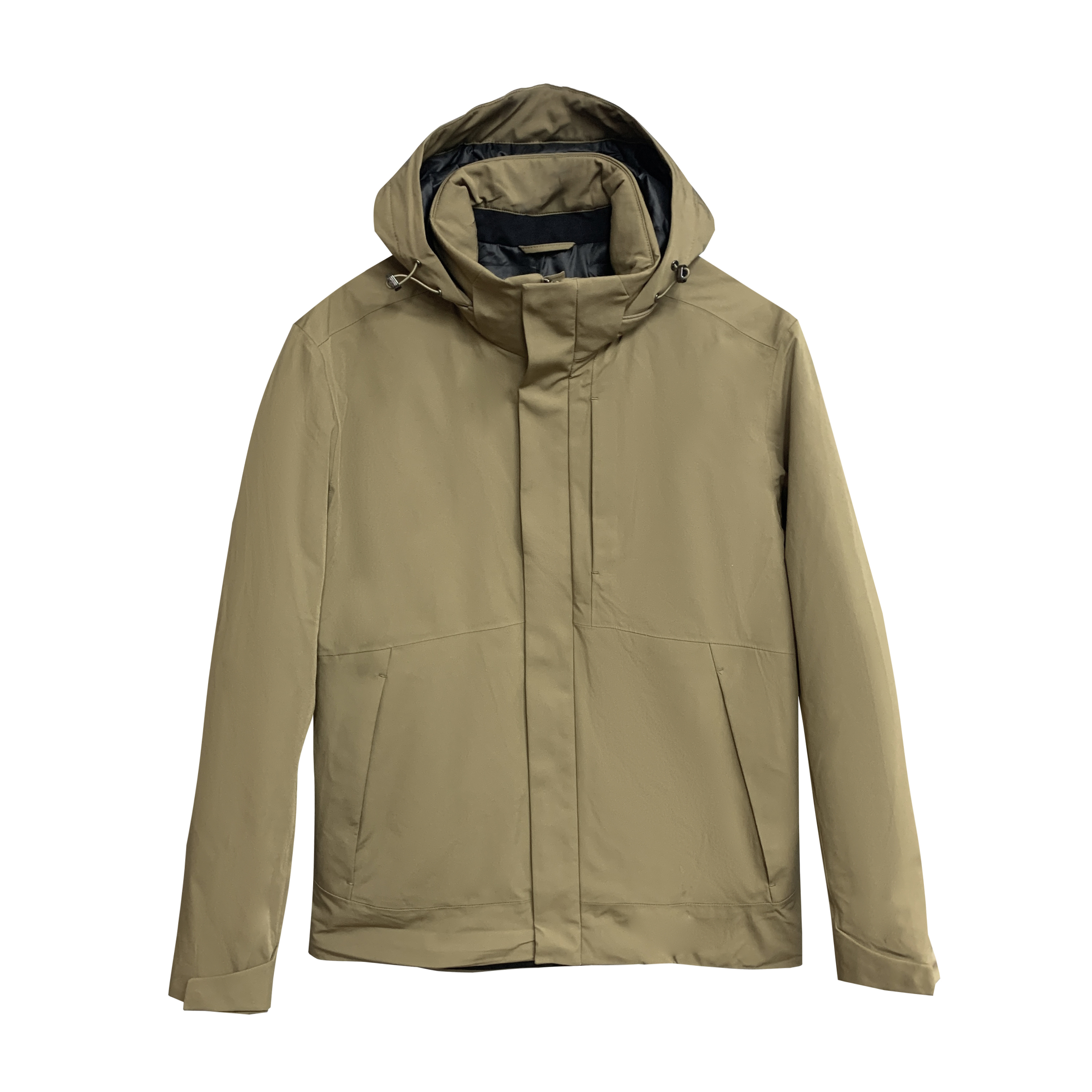 卡其色连帽可拆保暖御寒防水防风男士厚款白鸭绒羽绒服8802