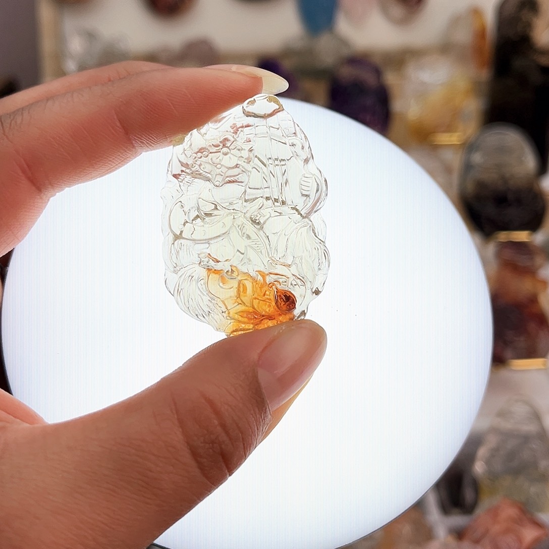 水晶666黄水红胶花媚狐狐未镶嵌蓝****※