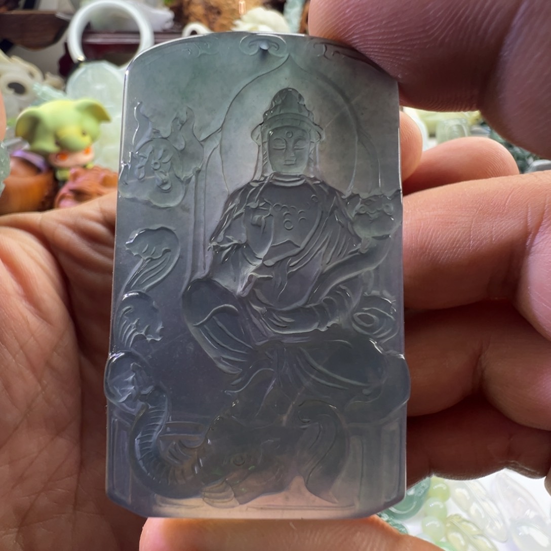 颈饰未镶嵌翡翠天然A货翡翠普贤