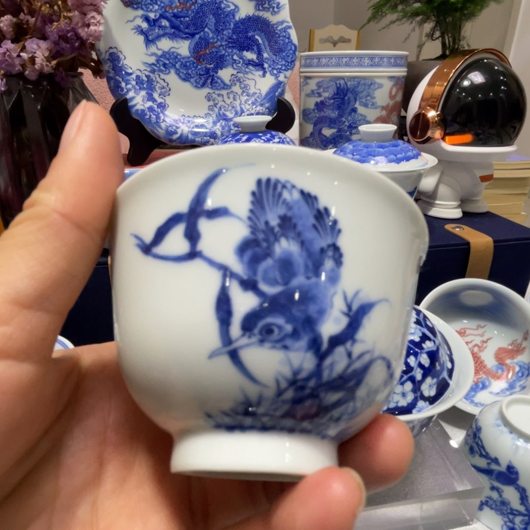 青花单翠主人杯杯