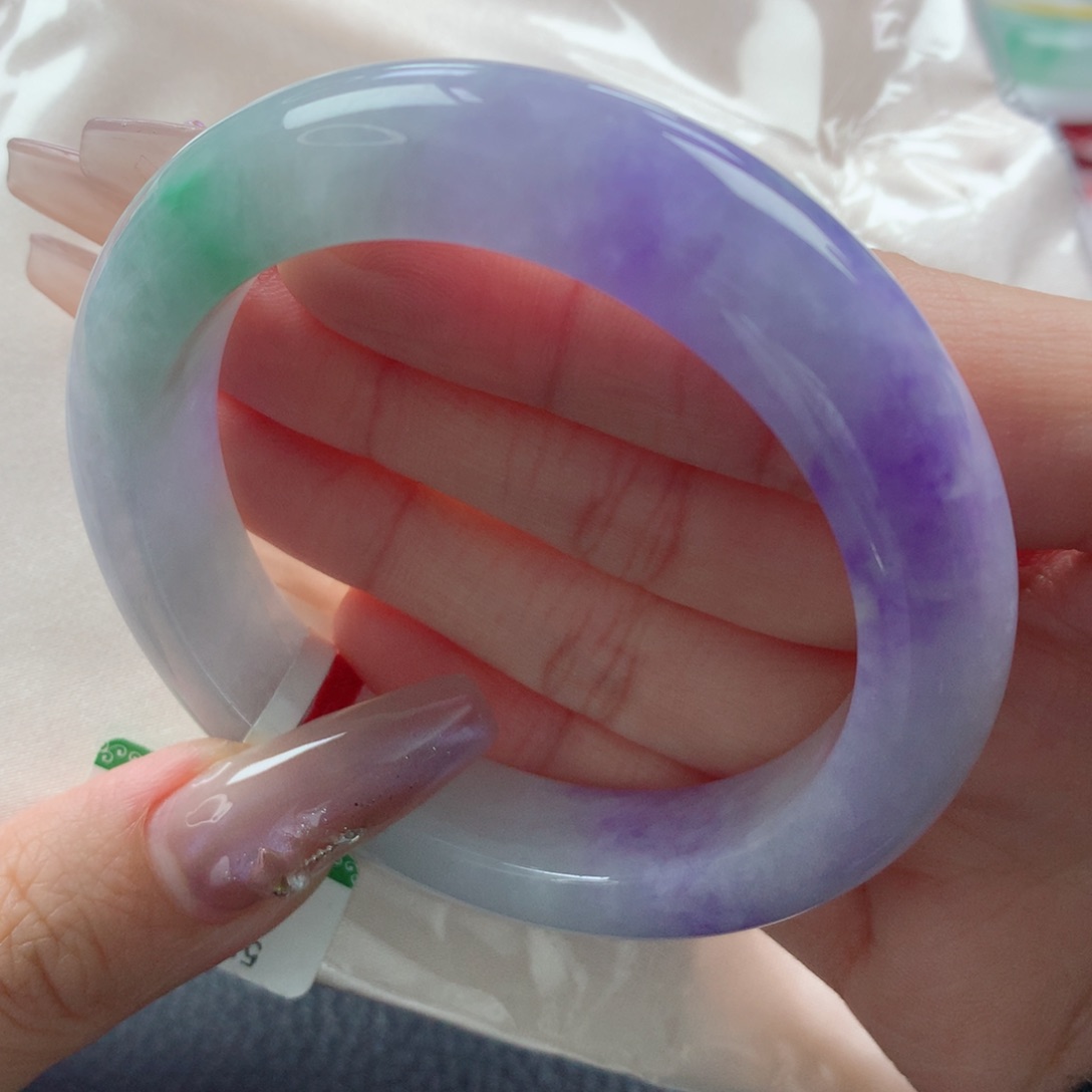 未镶嵌手镯翡翠缅甸天然翡翠A货53.8