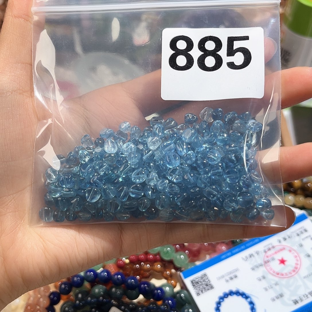 烟晶手链未镶嵌一*呀拍4件海蓝宝885