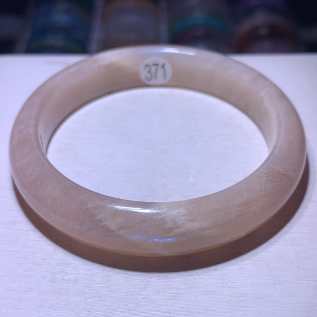 水晶手镯银S925镶嵌橙月光金太阳共生59.3圈371