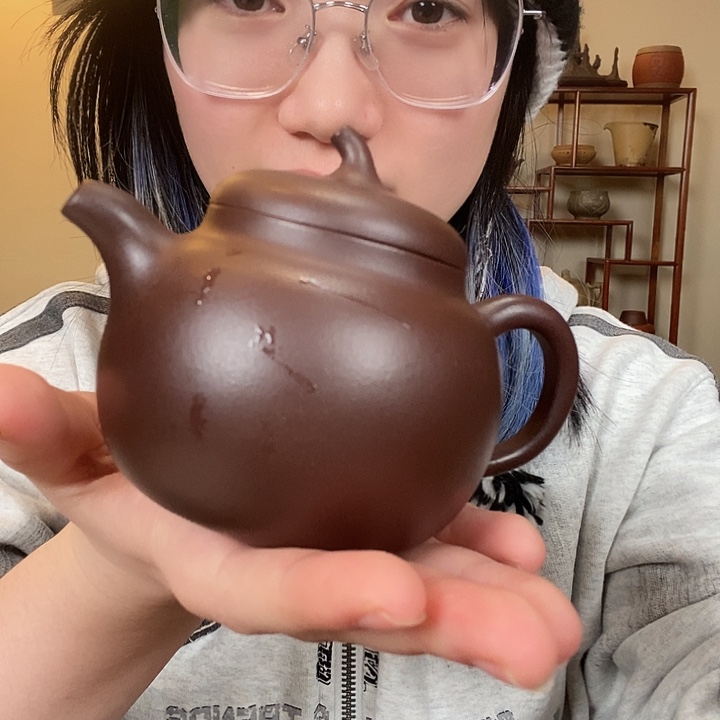 紫砂茶宠深井老紫泥匏瓜