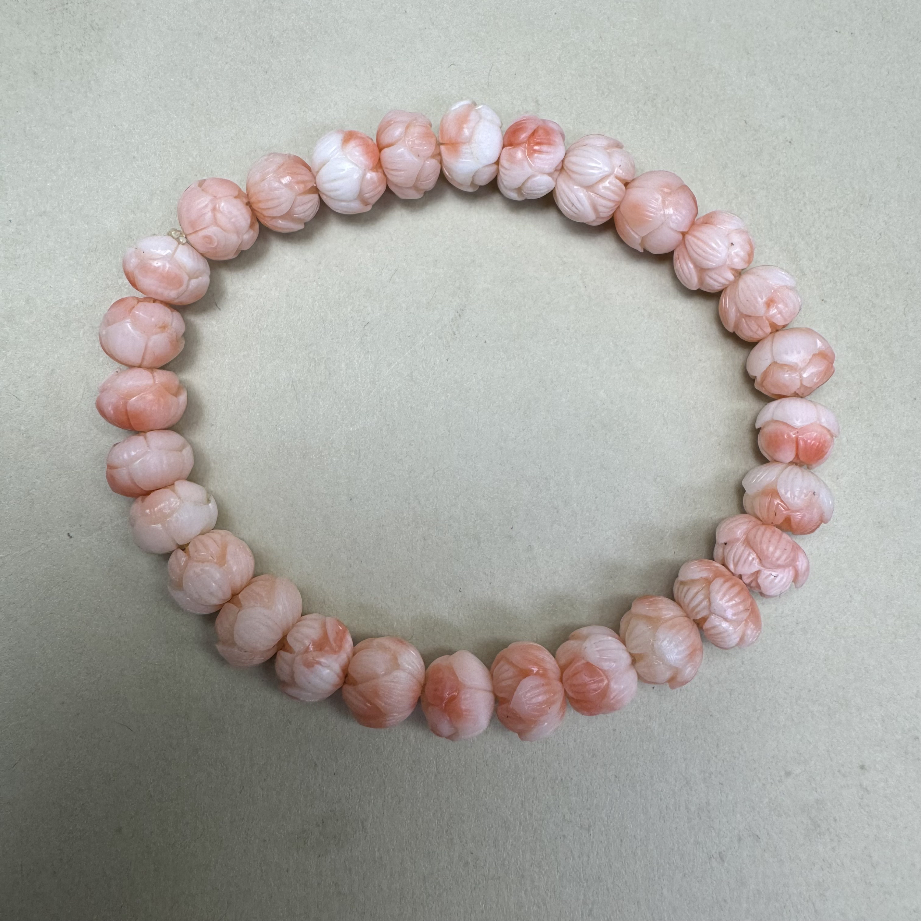 天然珊瑚莲花珠手串