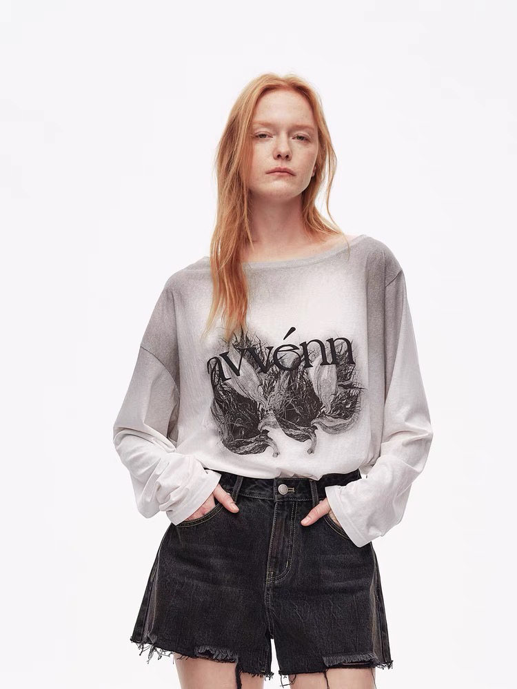 AVVENN 两穿印花t恤