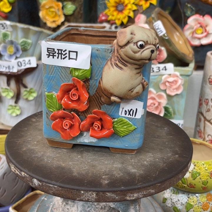 紫砂花盆粗陶材质多肉花盆