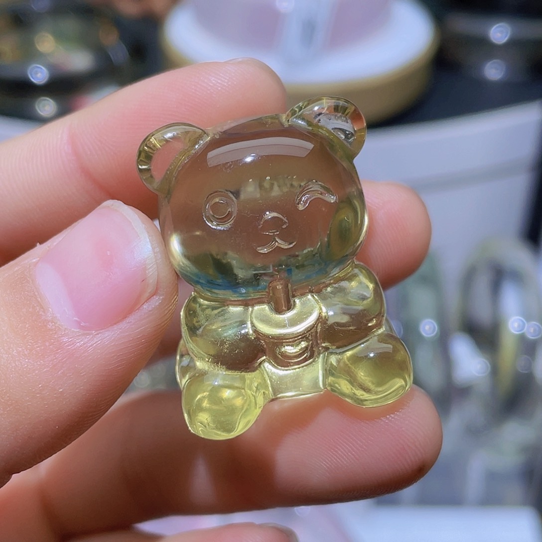 水晶吊坠(不含链)未镶嵌天然黄水晶小熊吊坠