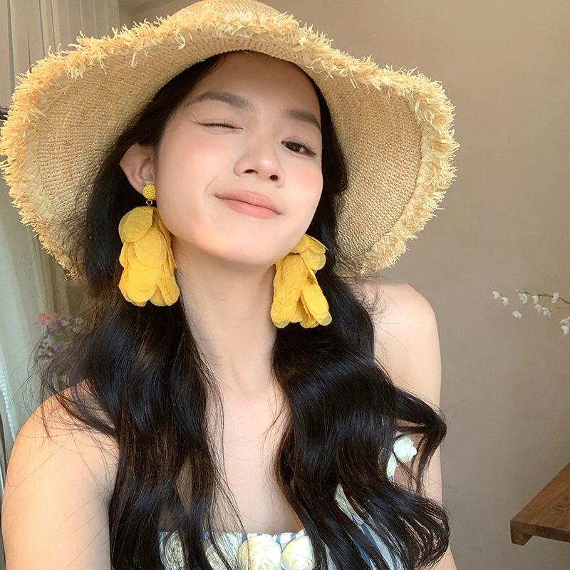 铜合金耳饰 海边假日~度假风春夏太阳花朵耳环女2025新款爆款耳钉