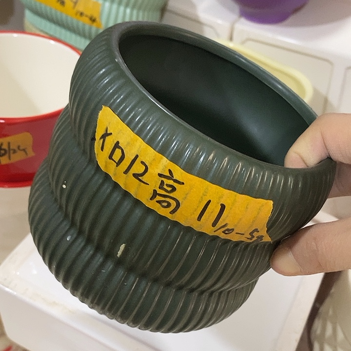 陶摆件陶盆有孔 瑕疵介意勿拍