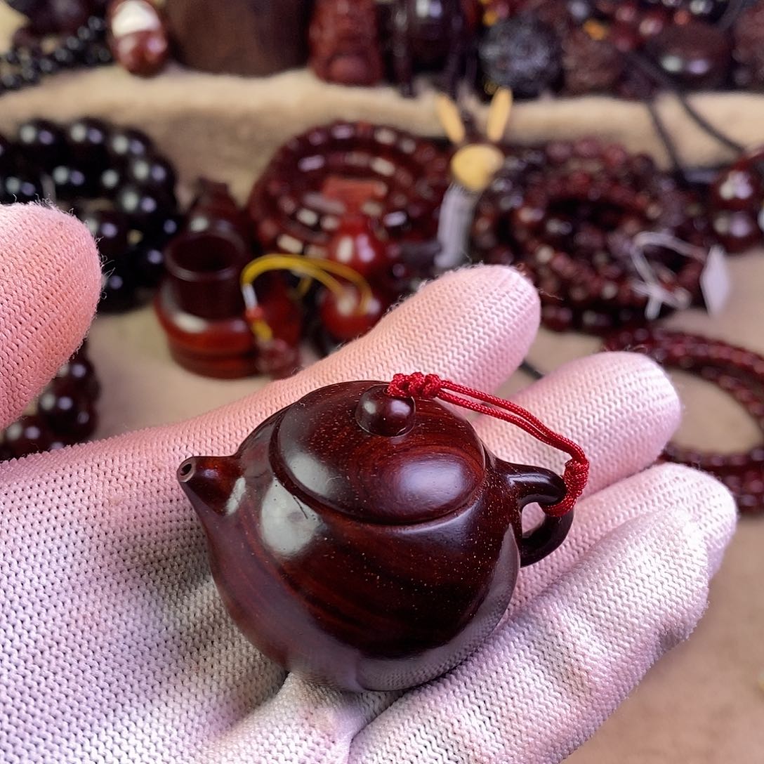 小叶紫檀手串/手链我***五把把壶