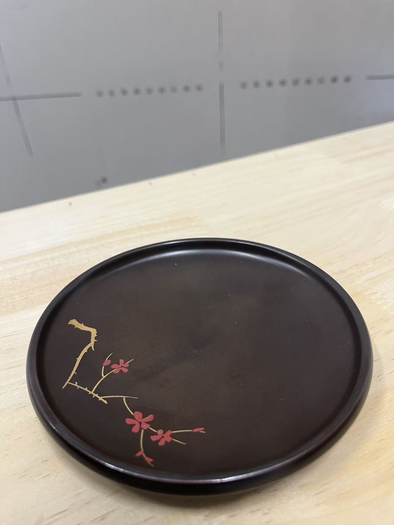 梅花茶盘圆形陶瓷