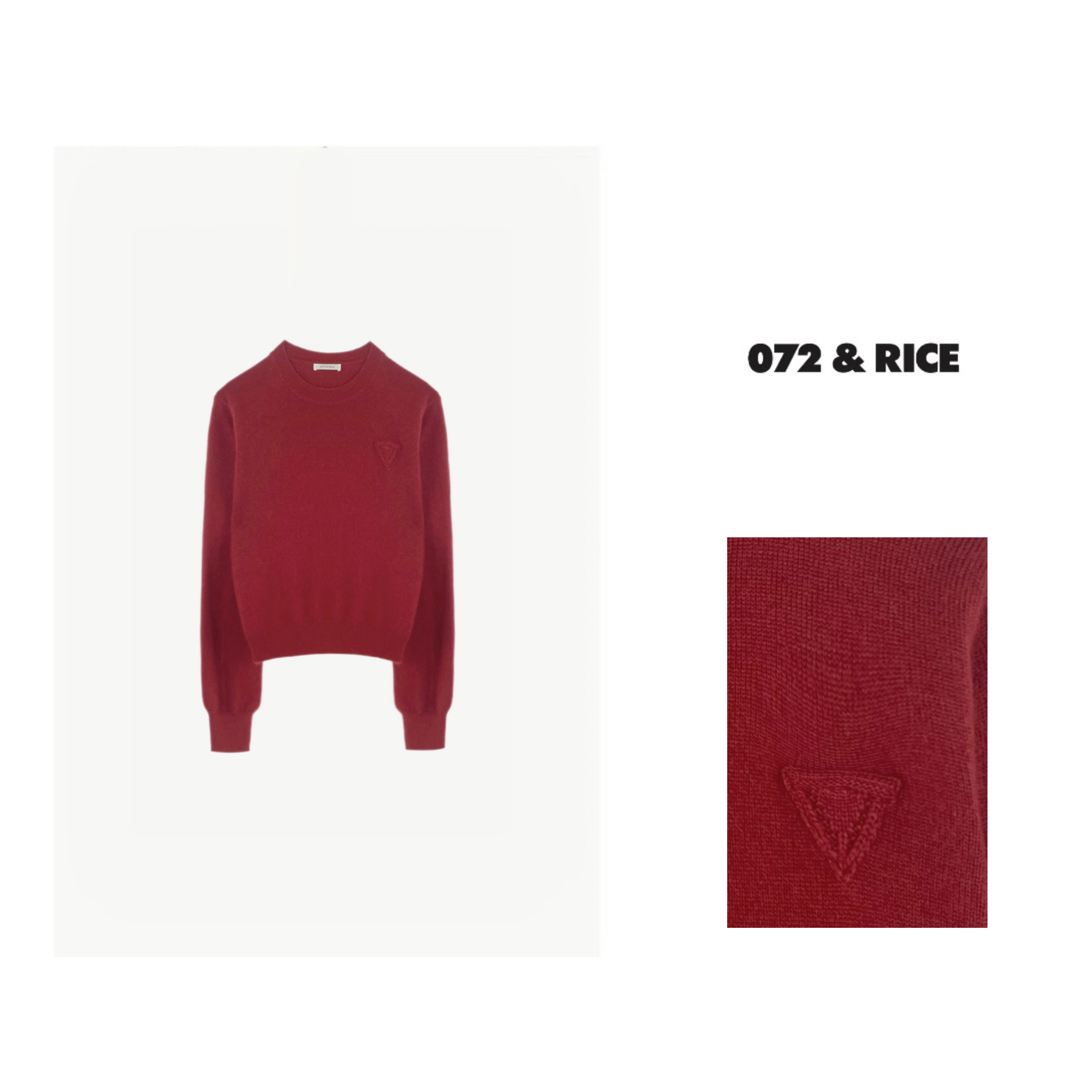 072 & RICE【朱樱红】秋冬休闲圆领长袖针织衫 JH029 FF126