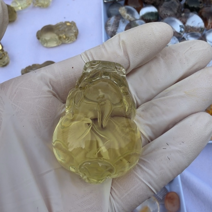 珠宝半成品未镶嵌水晶黄水晶貔貅