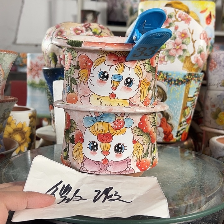 满38包邮景德镇手绘花盆性价比超高