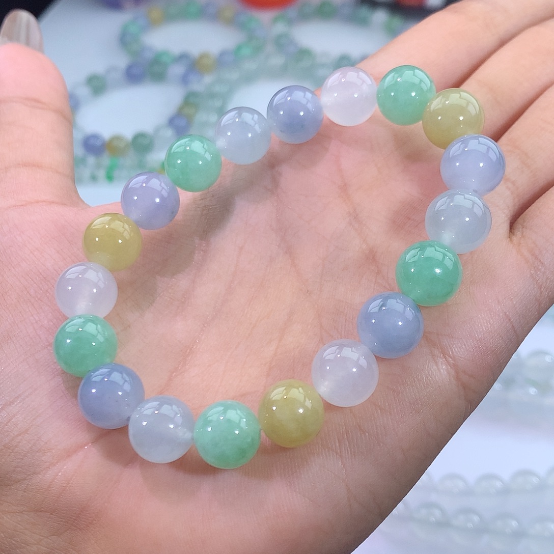 翡翠未镶嵌手链4号 冰多宝手串