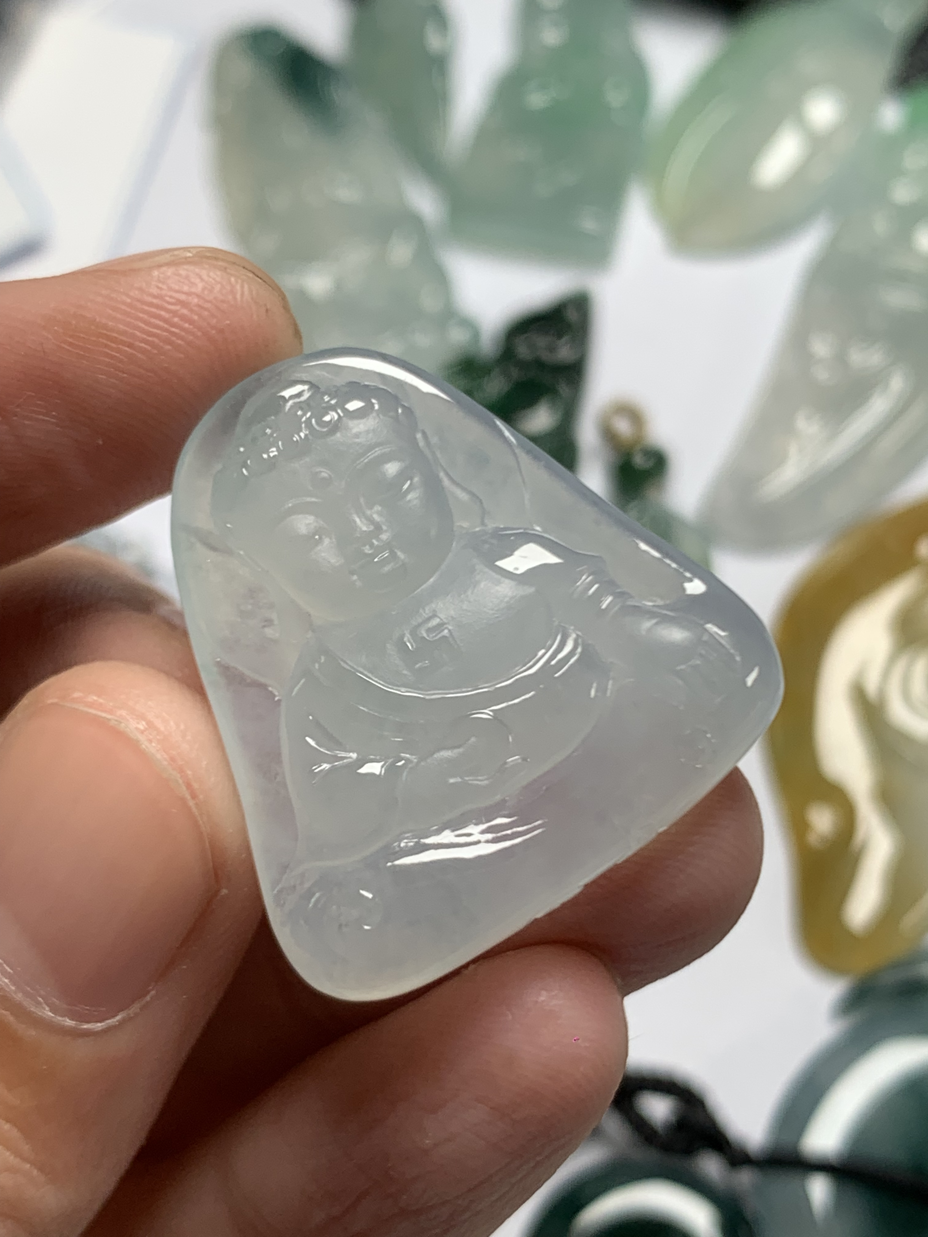 天然缅料a货翡翠宝宝大日如来 27.2×25.5×6.1mm