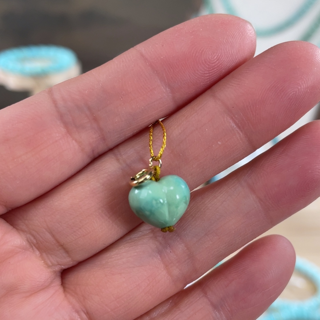 绿松石未镶嵌套链10+精品玻璃瓷爱心屁桃