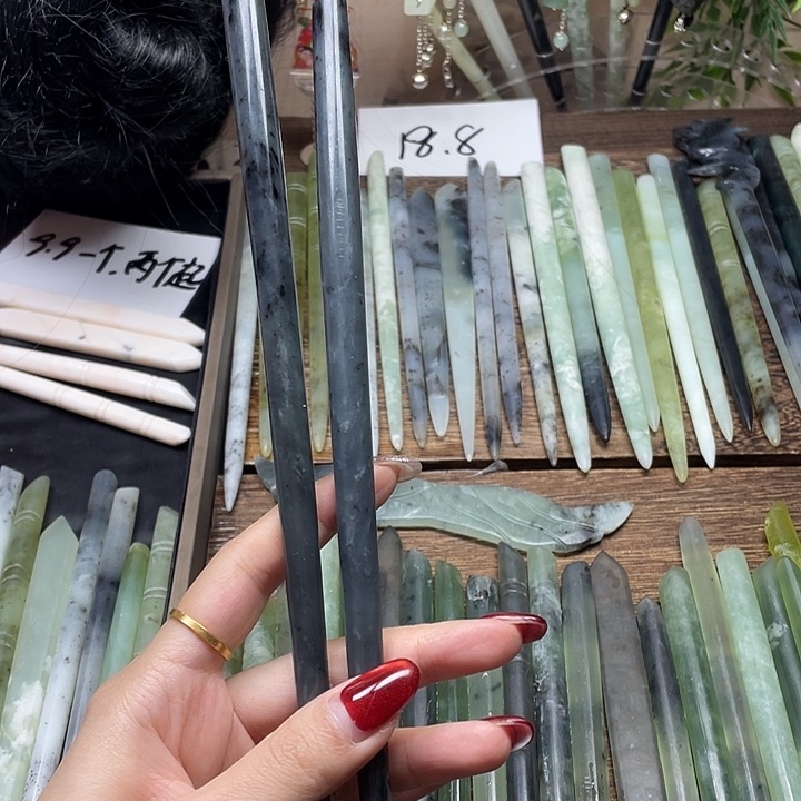 蛇纹石玉发饰合金