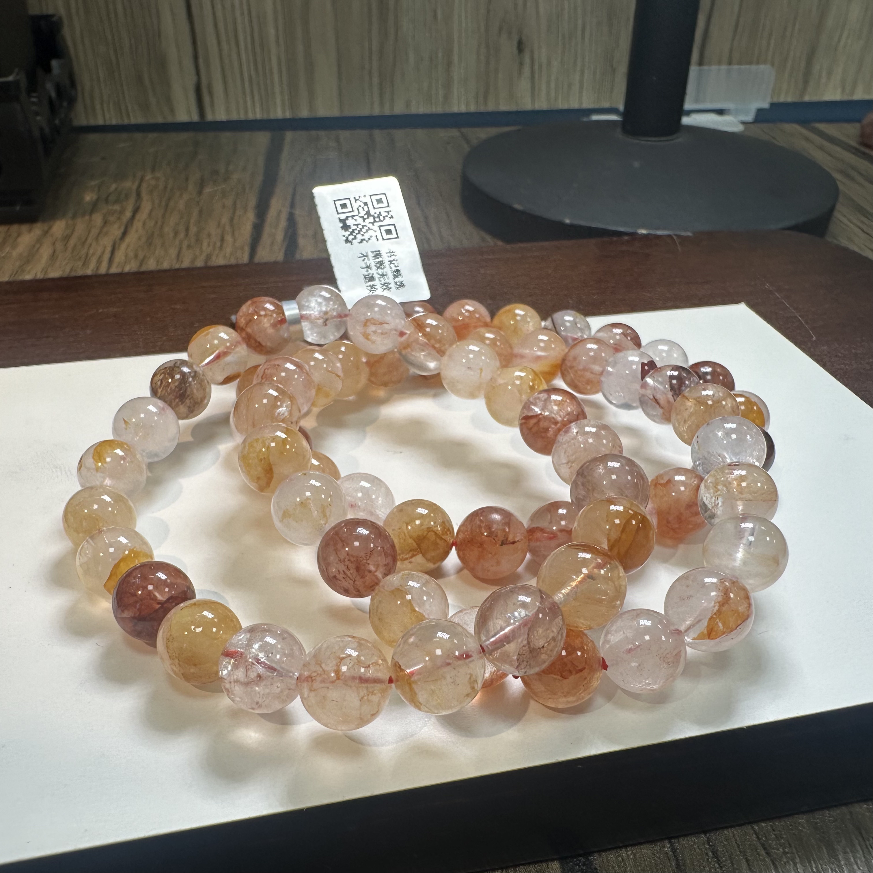 【书记甄选】天然红黄胶花单圈手链 多样性发一件 约8mm 1330LA