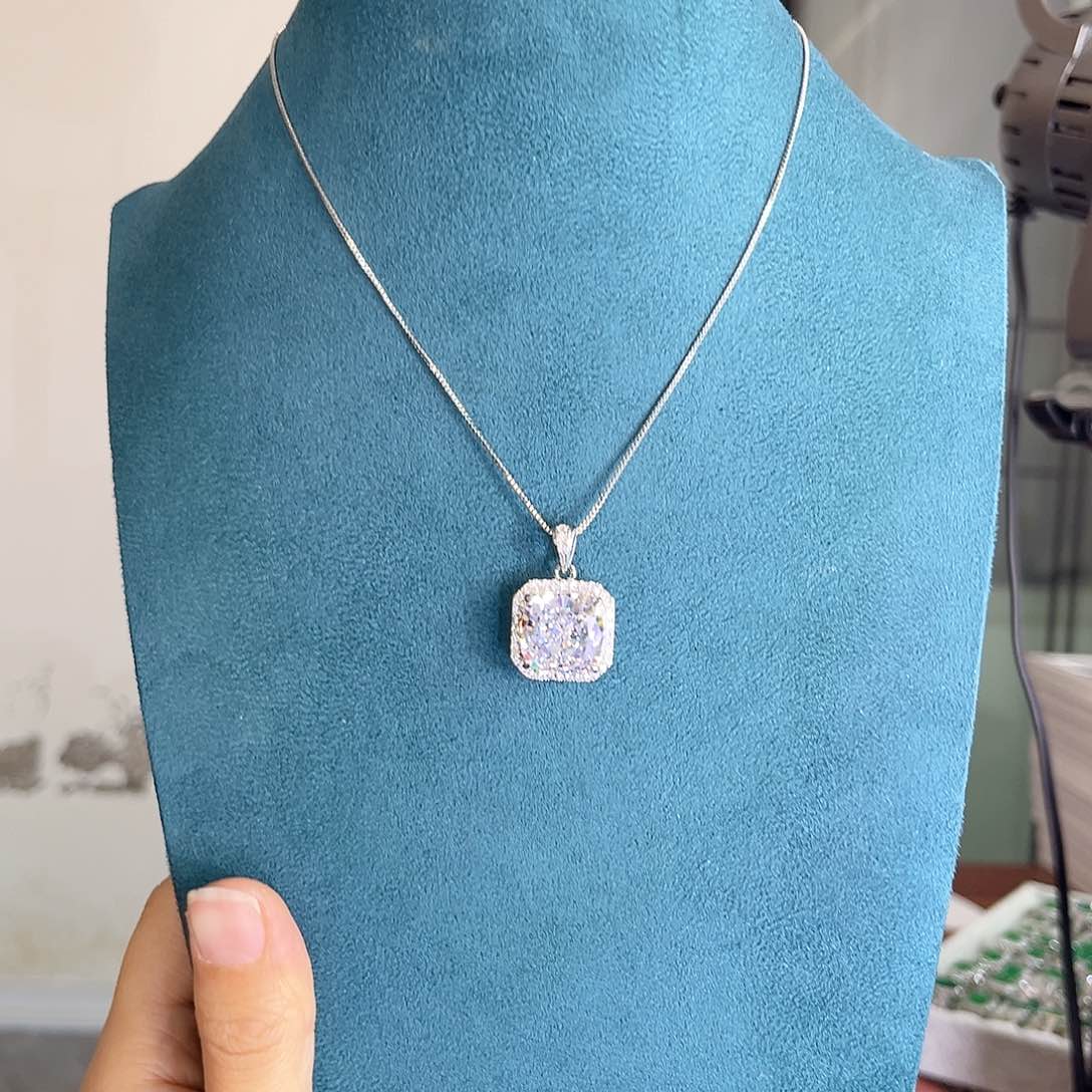 颈饰彩色蓝宝石银S925镶嵌