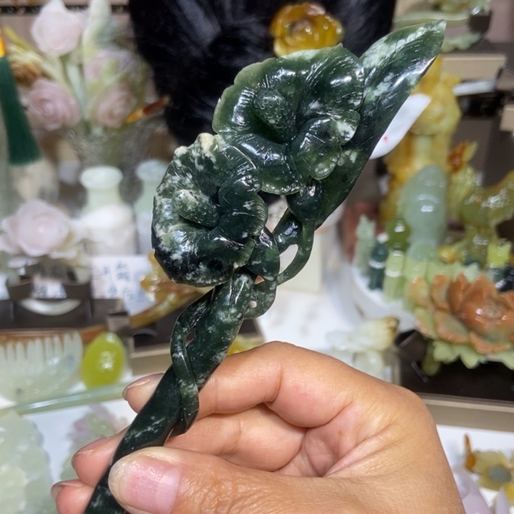 未镶嵌蛇纹石玉发饰