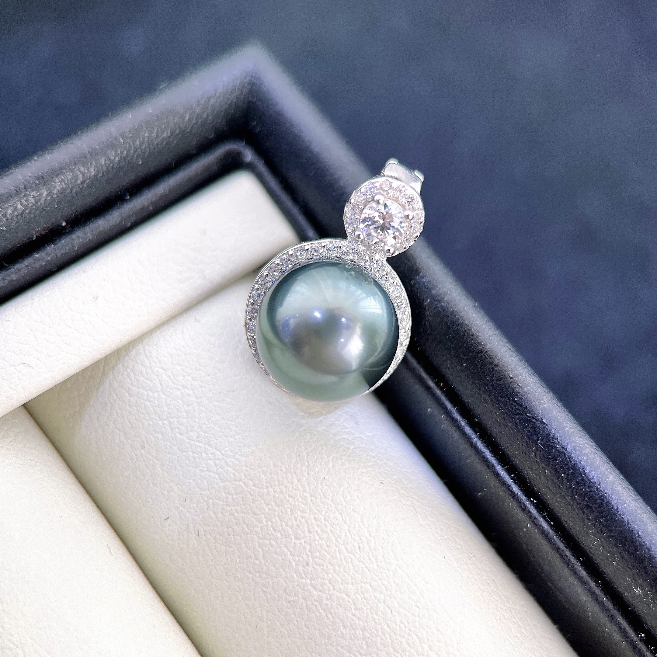 【珍珠甄选】海水大溪地设计款吊坠 S925银 9-10 R879