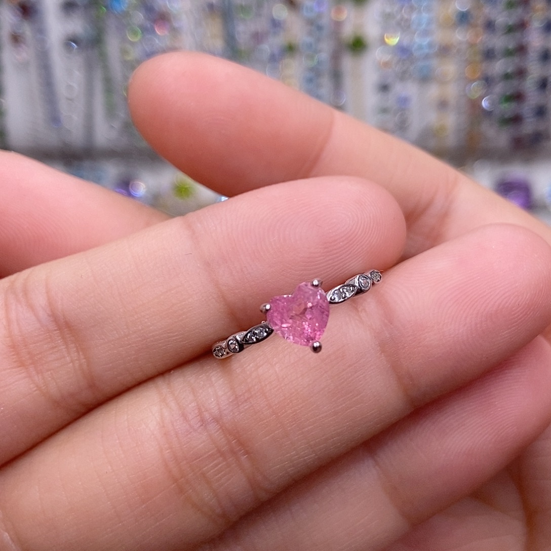 碧玺戒指银S925镶嵌