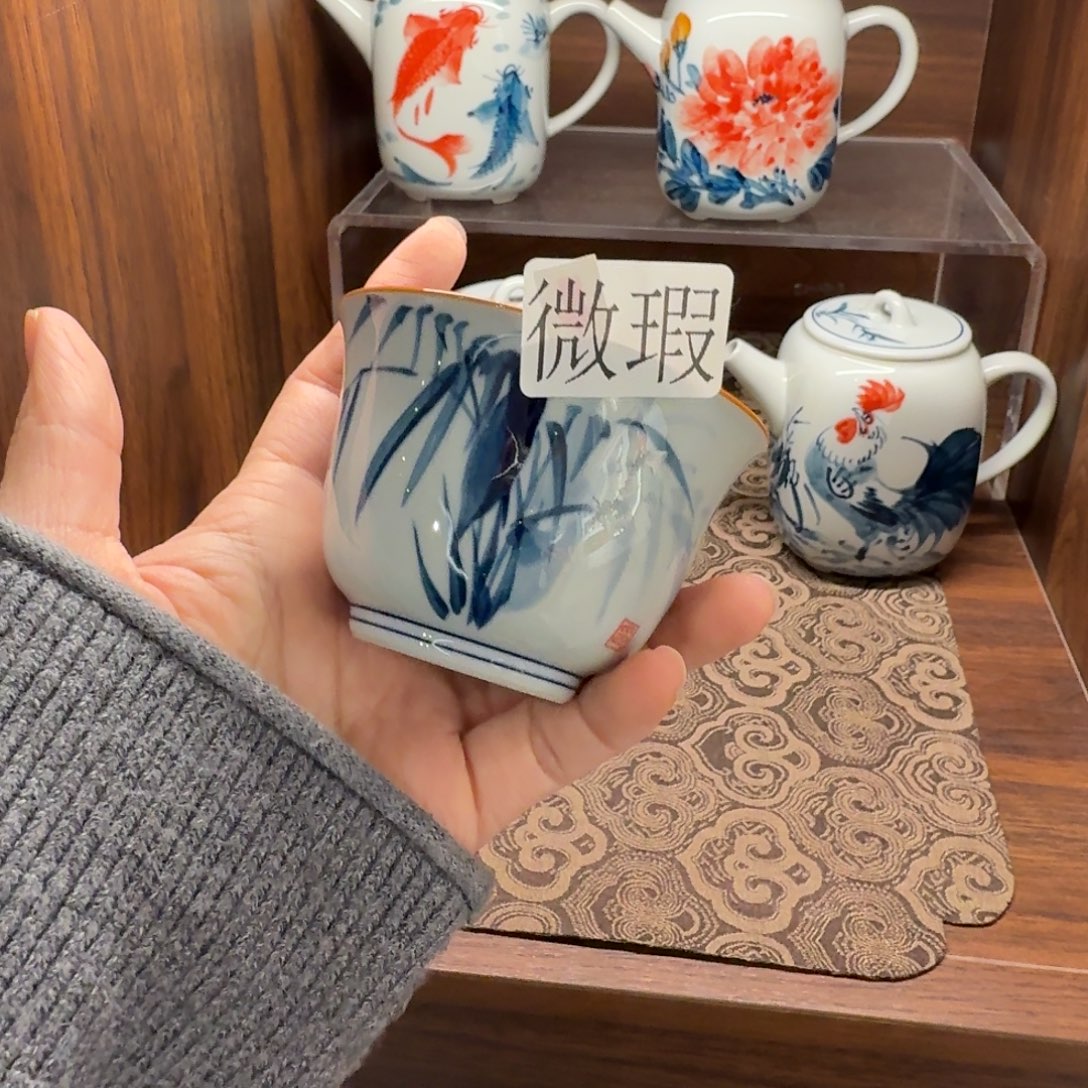 釉下彩纯手绘微瑕