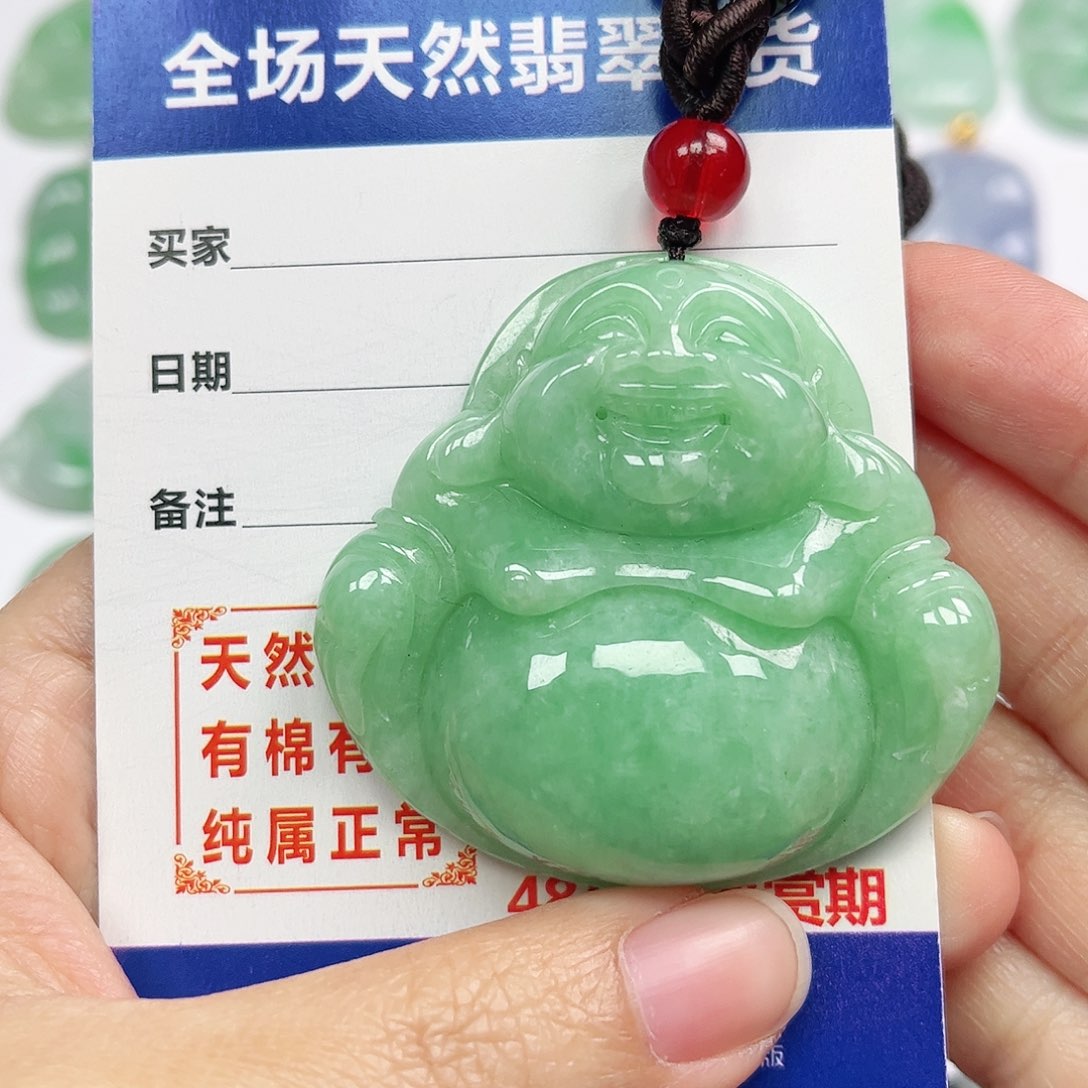 翡翠挂件未镶嵌四会天然翡翠A货