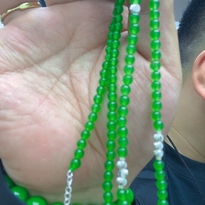 翡翠颈饰14K金镶嵌万能链