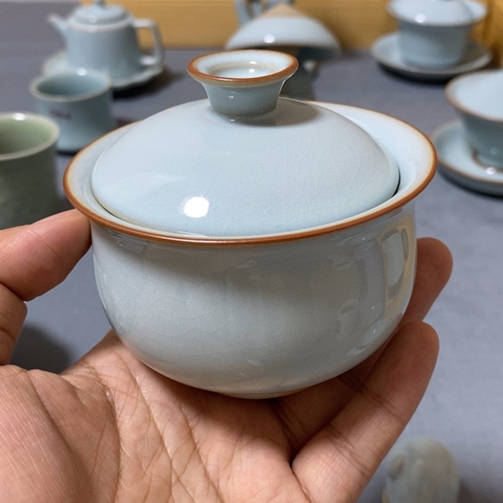 陶瓷杯子汝瓷两才元宝150ml