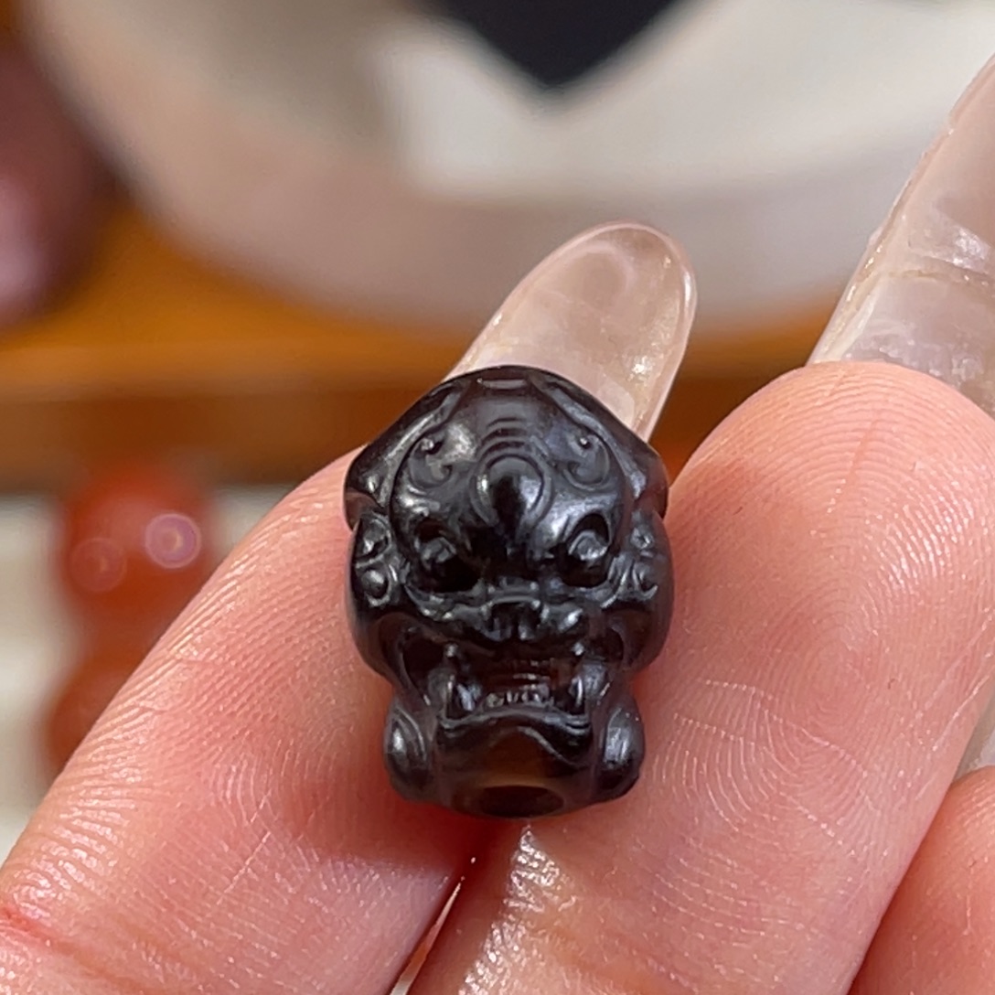玛瑙/玉髓未镶嵌守护兽面 14.7x11x8.6mm 不换退