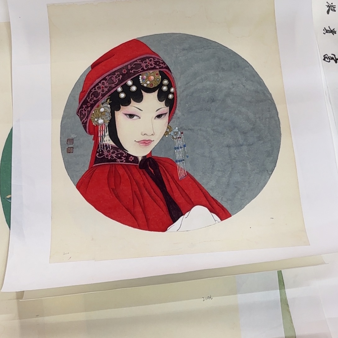 年***P国画李倩小品作品童