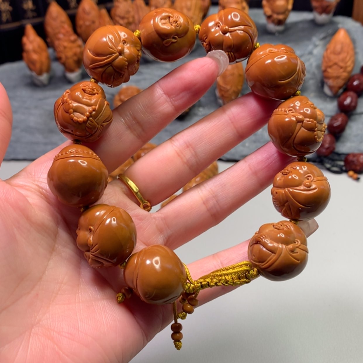 【闪购商品】橄榄核手串/手链越**6十小弥勒