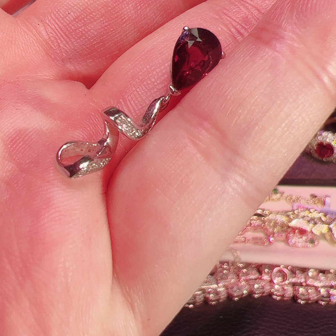 碧玺碧玺吊坠银S925镶嵌