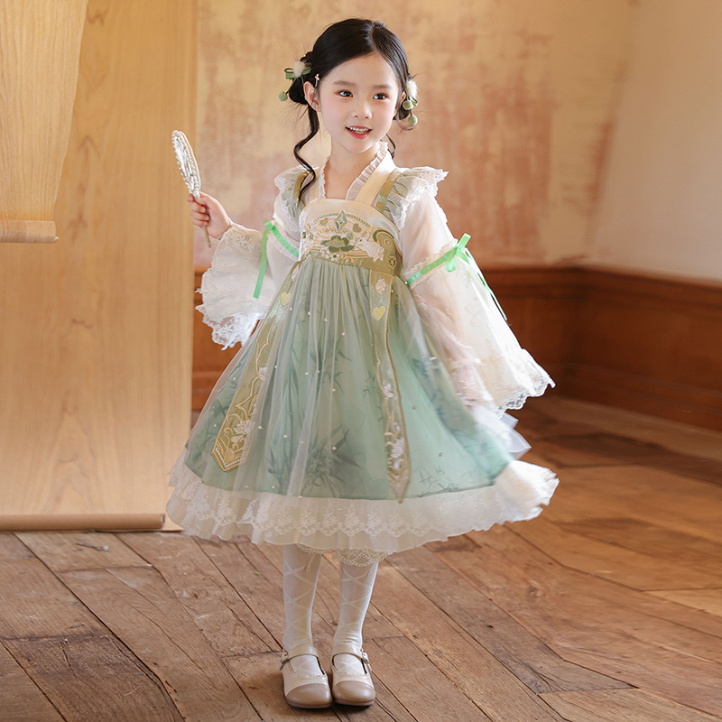 汉服女童连衣裙夏季2025新款儿童唐装超仙中国风夏款古风公主裙子