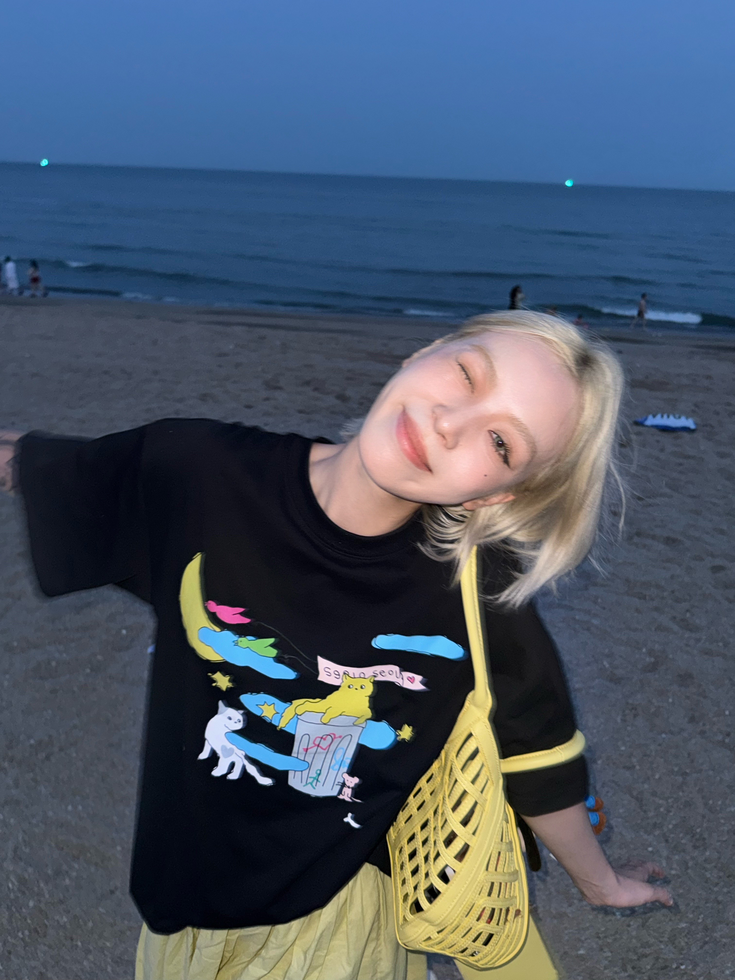 HELLOTANGO《奇思喵想》夏季趣味创意卡通图案休闲T恤85612#