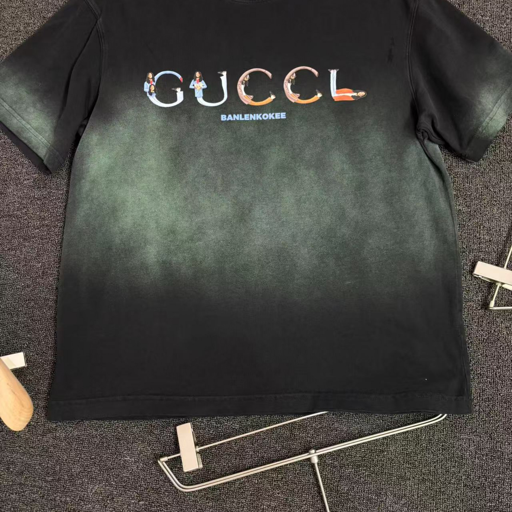 2119-大G 渐变-新品男士时尚休闲T恤短袖百搭半袖-yz