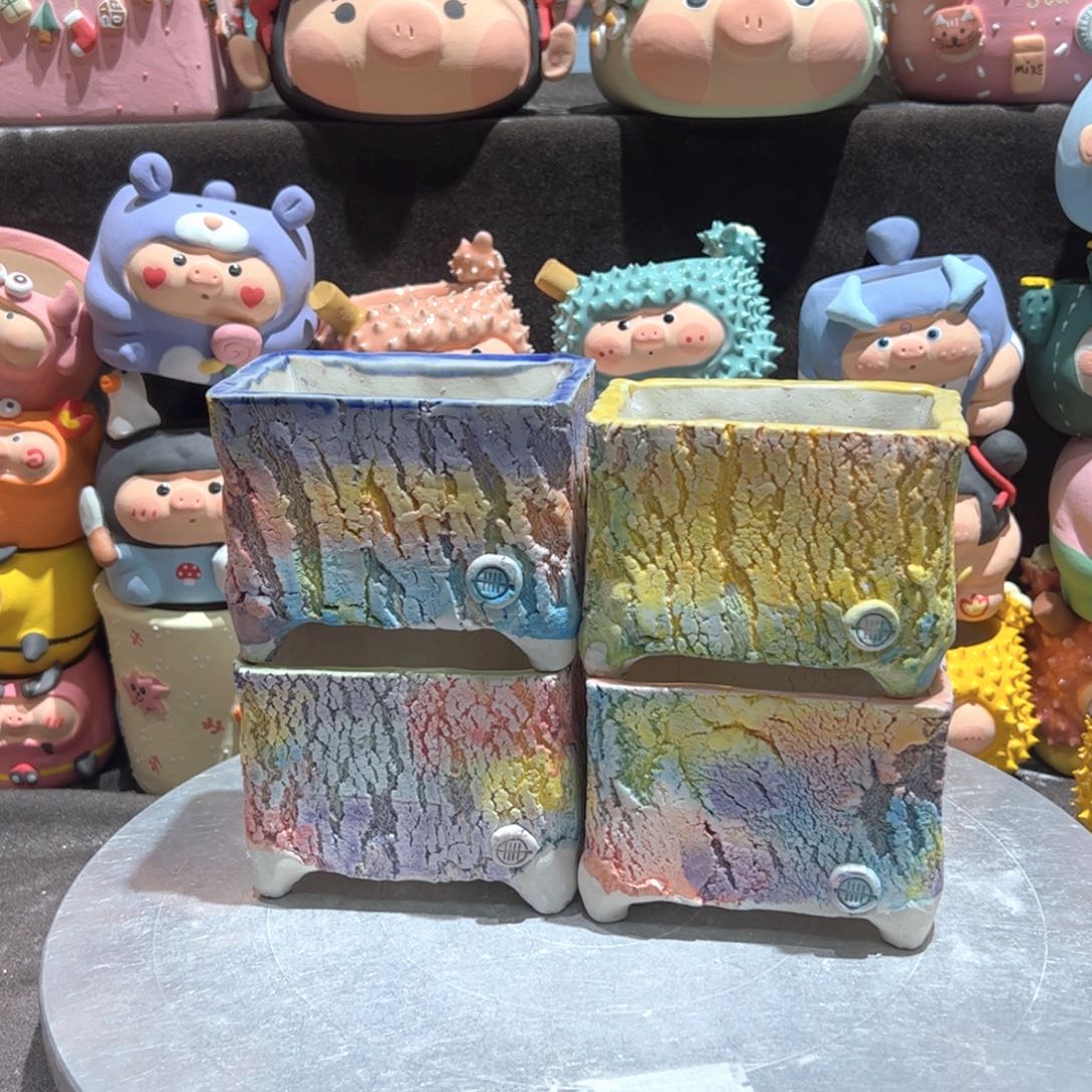 手工陶瓷多肉花盆颜色随机