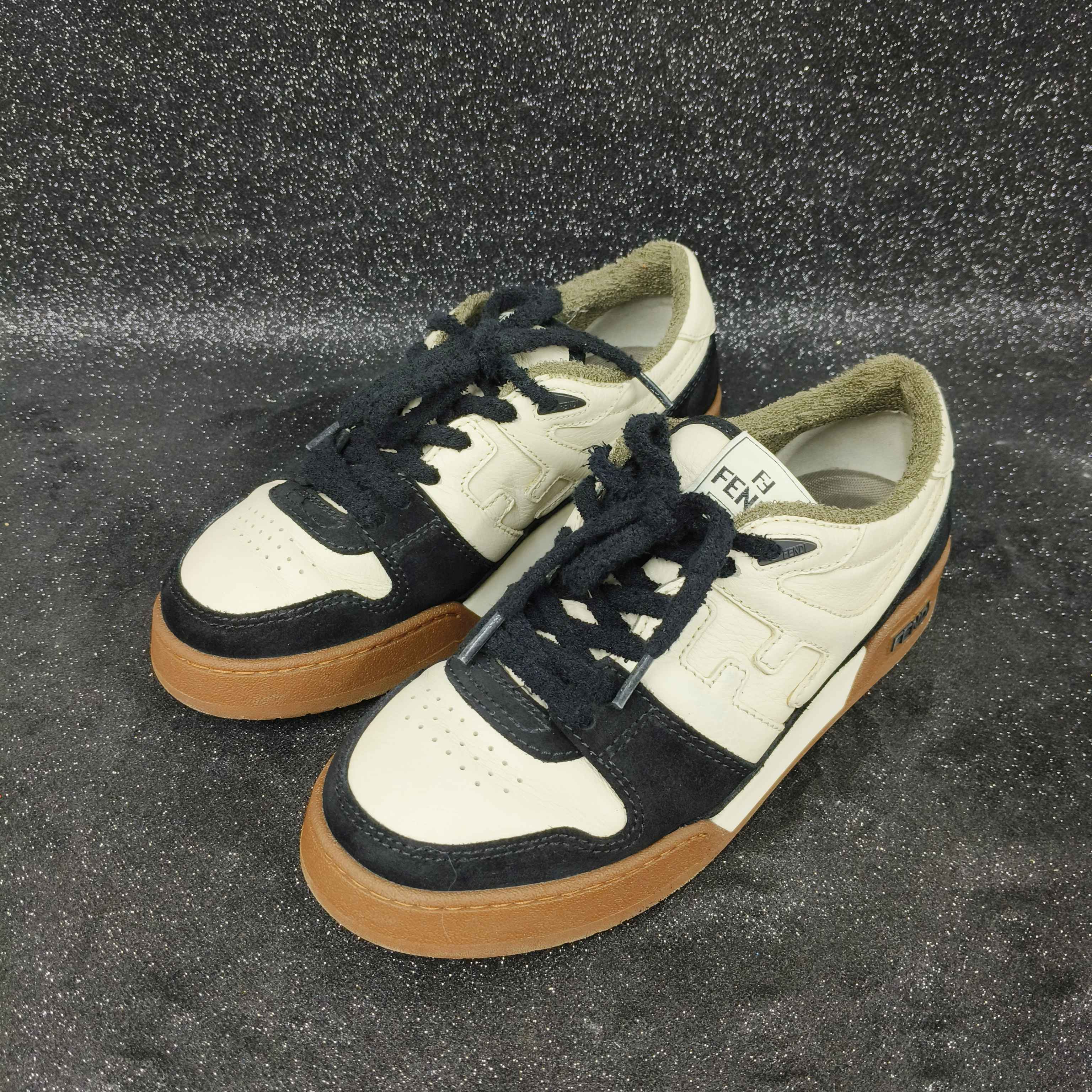 95新 FENDI/芬迪 6码/40码/黑白焦糖饼干鞋/A3540