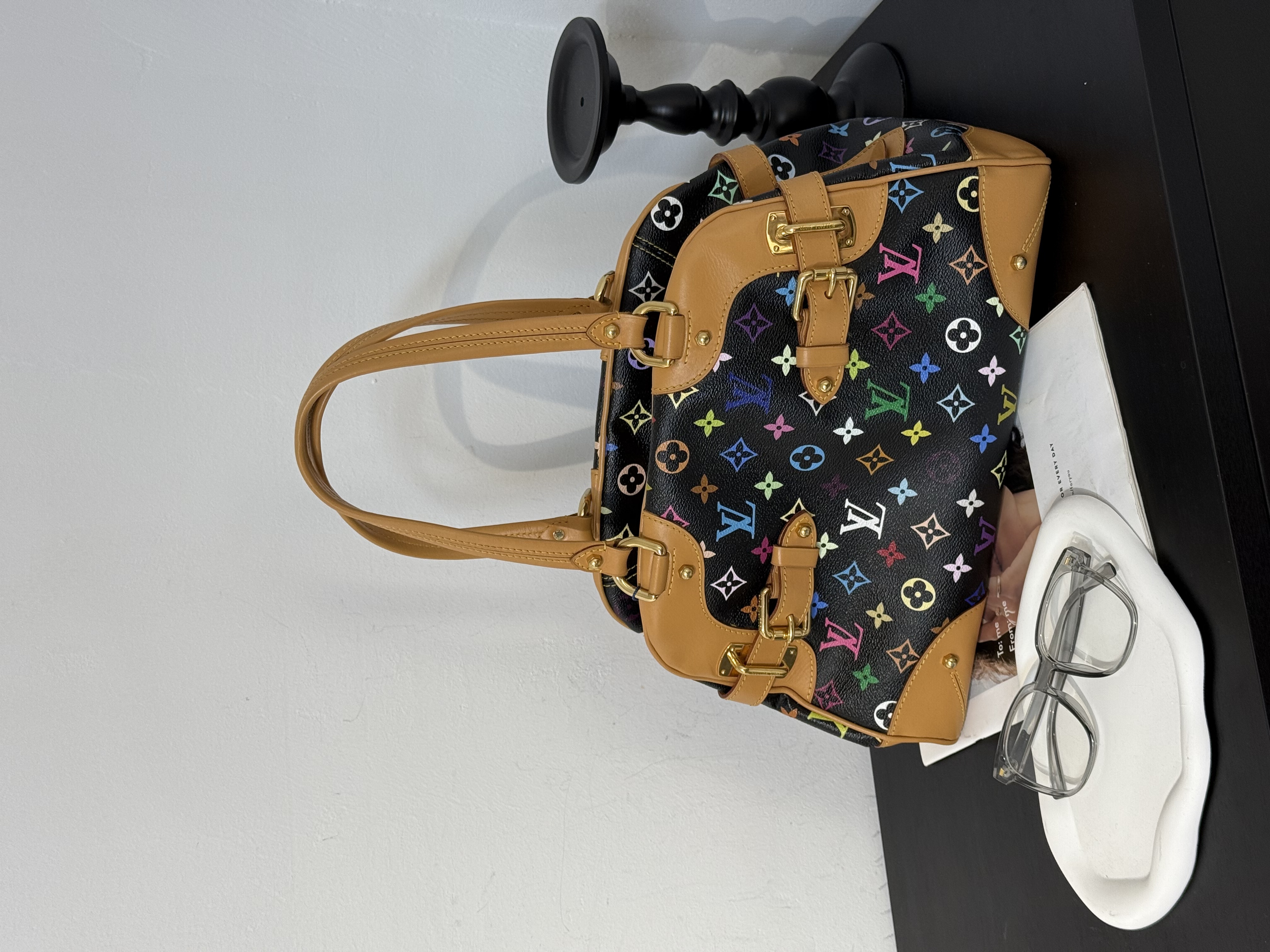 95新 LouisVuitton/路易威登 CS6111/LV黑三彩手提包