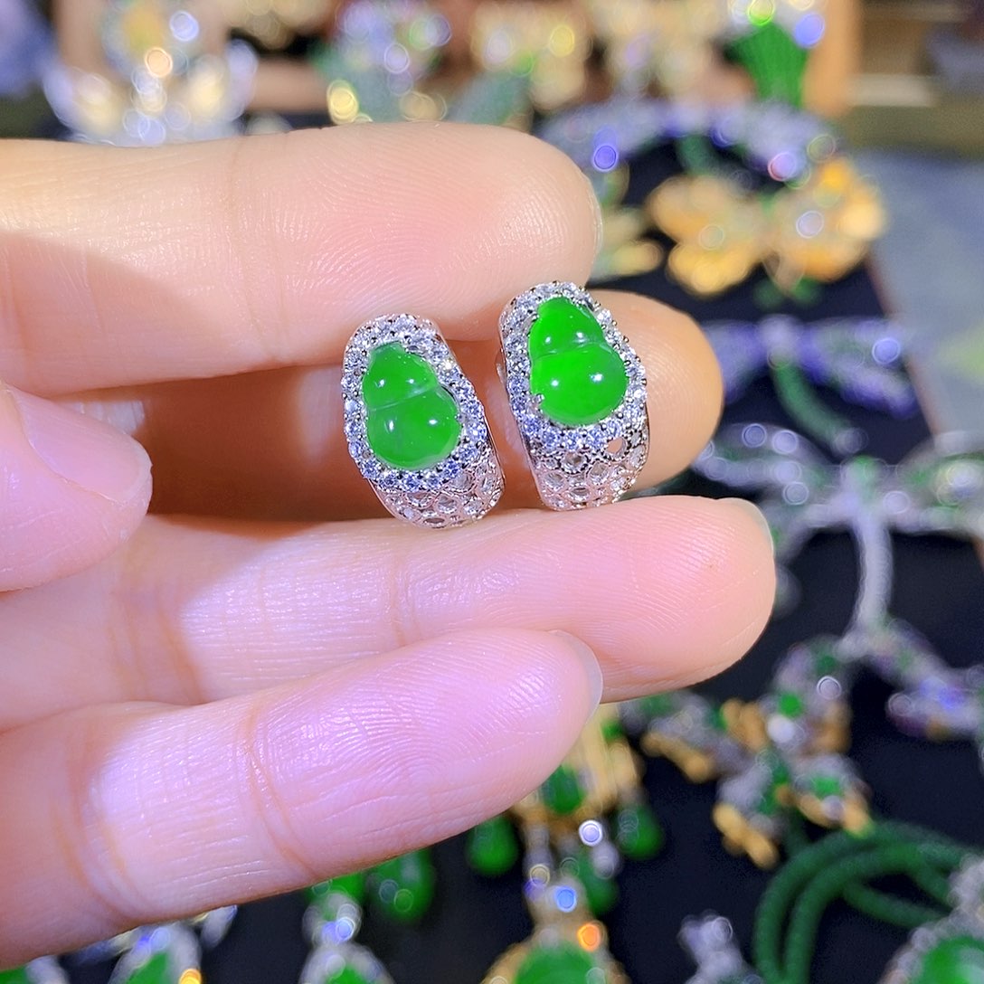 吊坠(不含链)银S925镶嵌翡翠