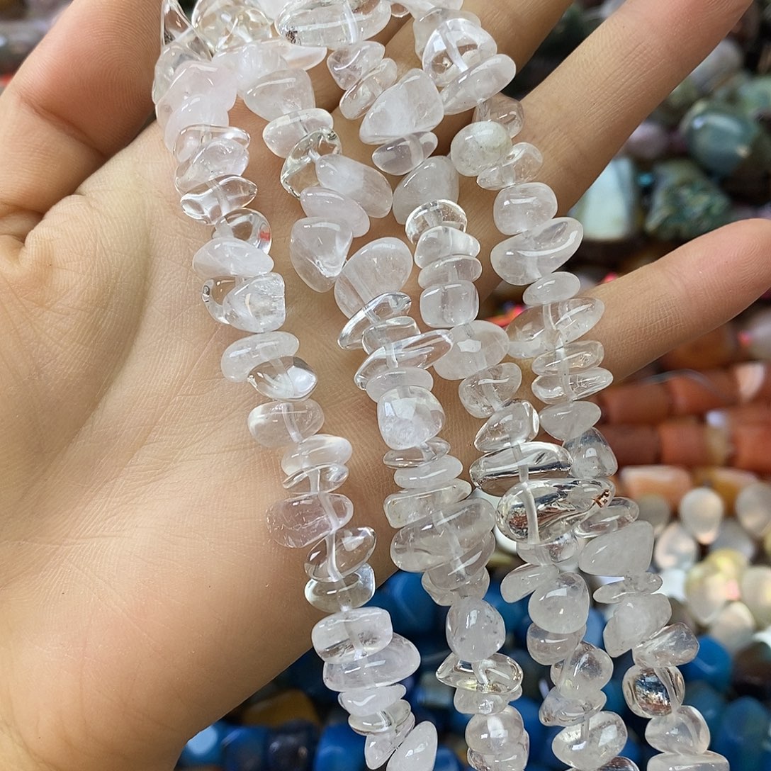 玛瑙/玉髓合金珠宝半成品白水碎碎一条